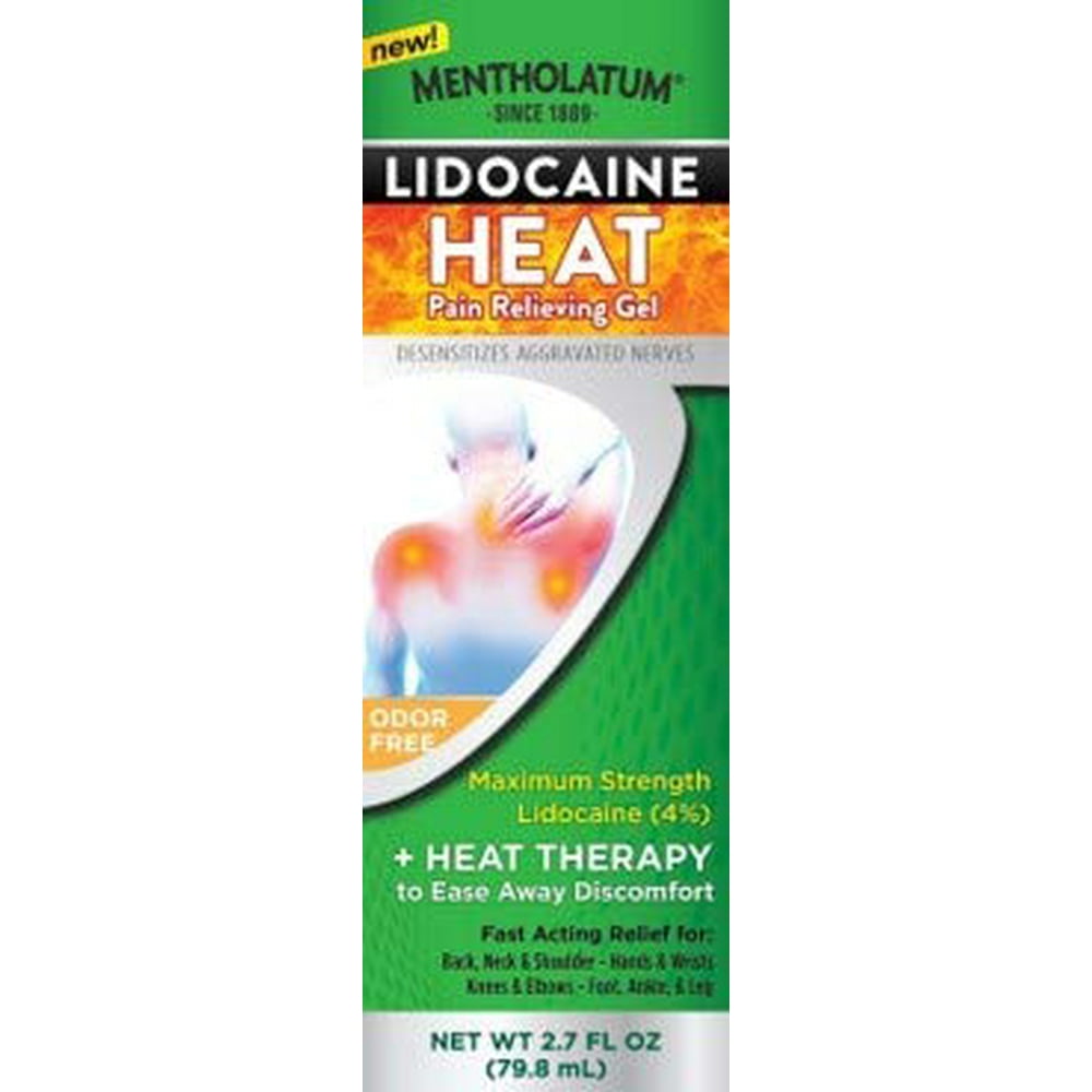 Mentholatum Lidocaine HEAT Pain Relieving Gel, Lidocaine + Heat Therapy