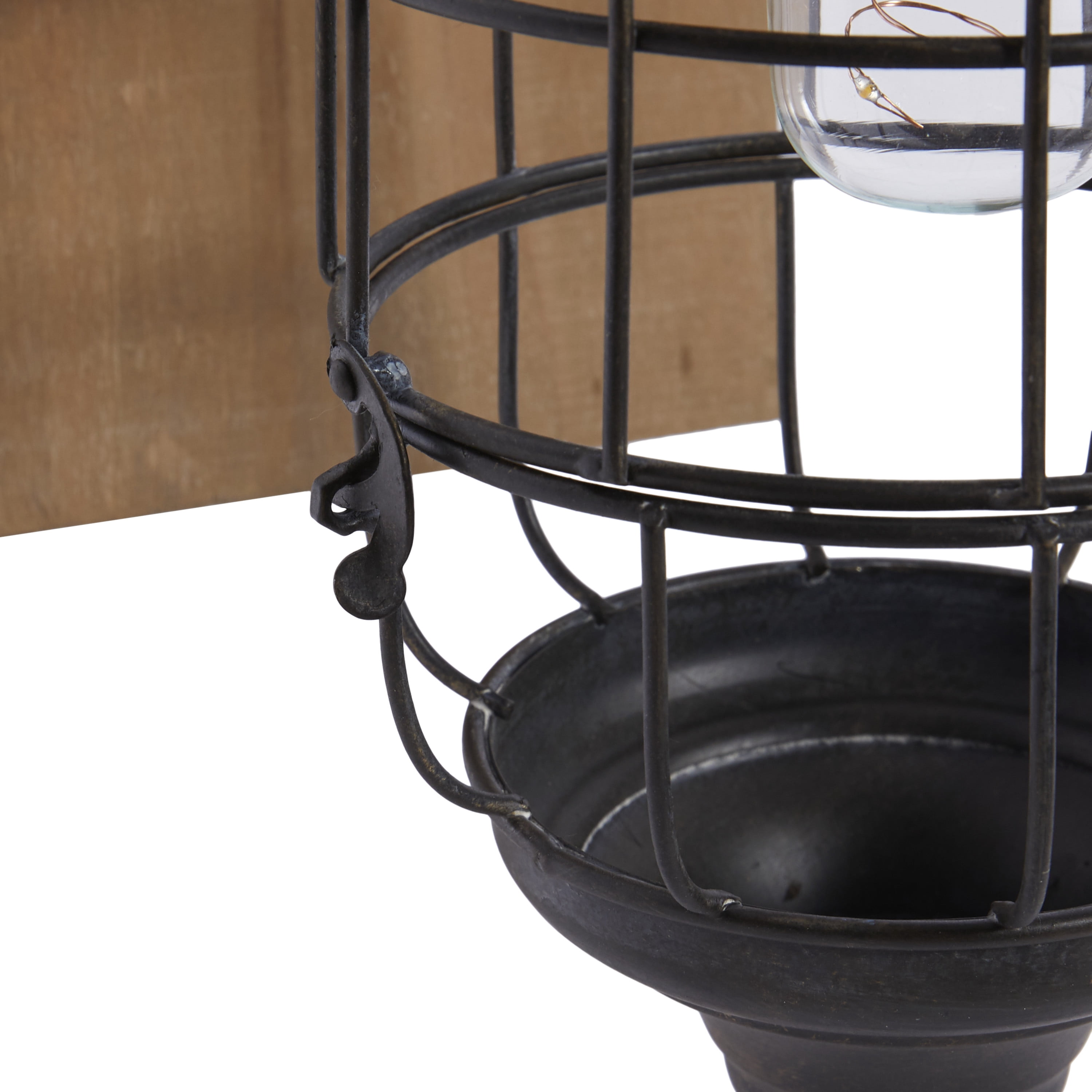 DecMode 6.25"W, 15"H Metal Industrial Candle Wall Sconce, Black, 1 - Piece