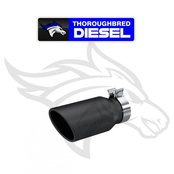 MBRP Universal Tip 4.5in OD / 3.2in Inlet / 10in Length / Angled Cut Rolled End - Black