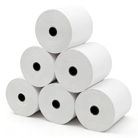 3 1/8"x 190.28' Thermal Paper Rolls, 6 Rolls Large capacity Thermal Printer Paper POS Systems POS receipt printers, Ideal for Retail, Hotel (6 Rolls )