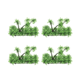 thumbnail image 1 of 4 Pcs 3.9 Inch Height Artificial Coconut Palm Plant for Aquarium Fish Tank Green, 1 of 7