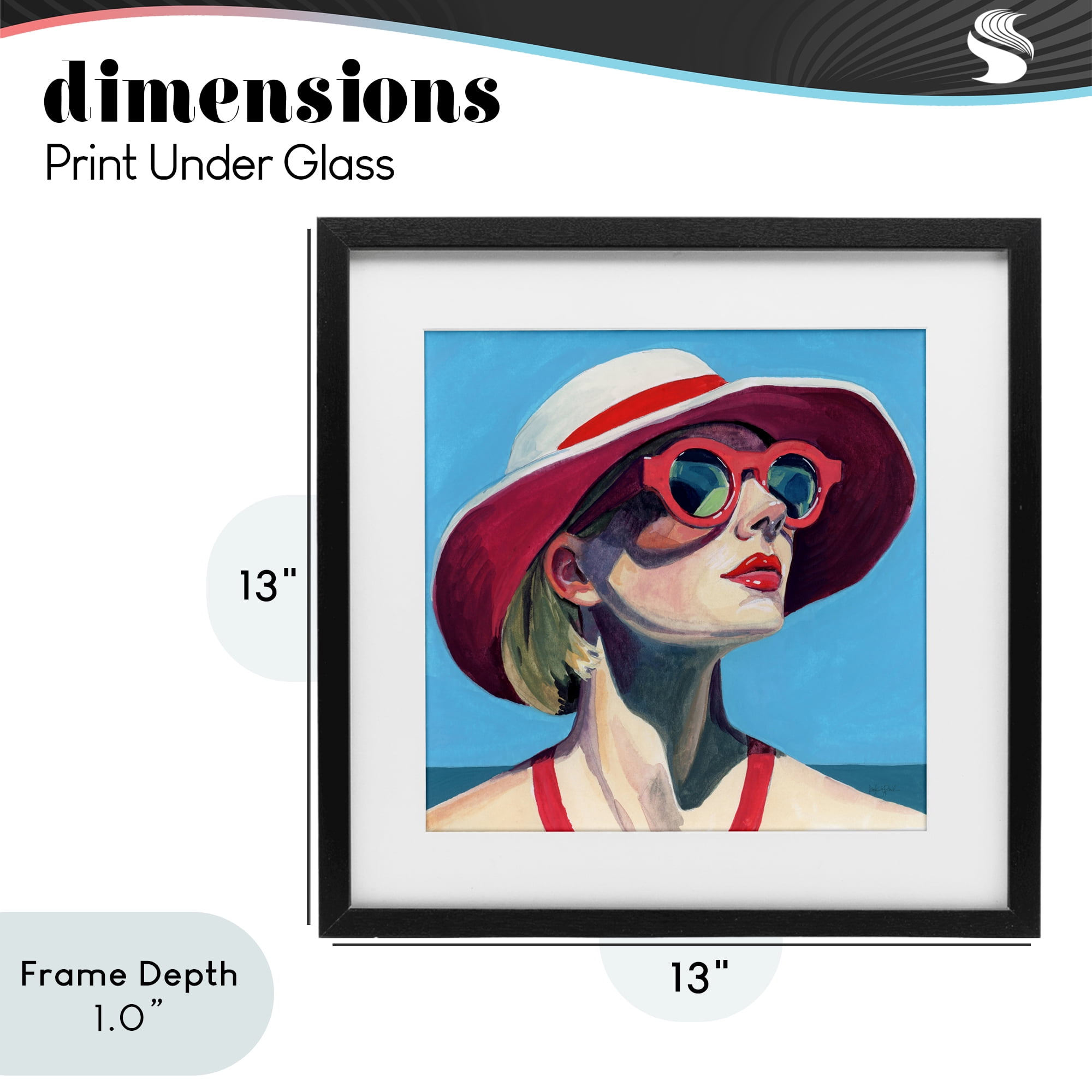 Stupell Industries Vacation In Style Black Framed Print Under Glass, design by Kate Jarvik Birch