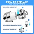 thumbnail image 4 of 20 level shower filter compatible with 100/220 filter cartridges, suitable for hard water, shower head replacement filter (1 piece set), 4 of 4