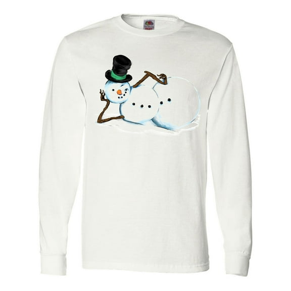 Inktastic Sassy Snowman in Top Hat Long Sleeve T-Shirt