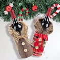 thumbnail image 1 of Fundas para botellas de vino de Navidad, decoración navideña con diseño de Papá Noel a rayas, 4 unidades, 1 of 7