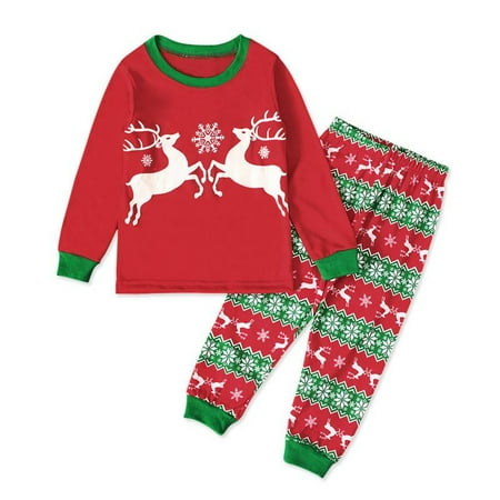 

Promotion!Kids Christmas Pajamas Boys Girls & Toddler Pajamas 2 Piece Pjs Set Cotton