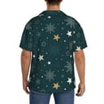 thumbnail image 3 of Rateoe Christmas Snowflake Pattern Men's Short Sleeve Classic Shirt, Casual Short-Sleeved Shirt, Lightweight Summer Shirt, Cuban Collar Shirt,Button-Front Shirt-XX-Large, 3 of 5