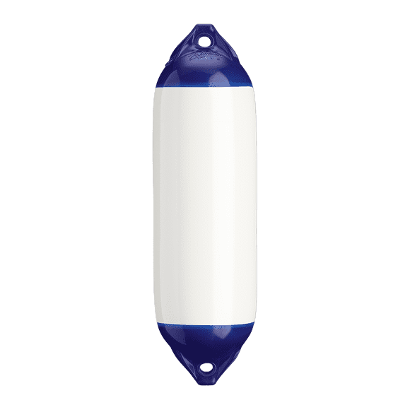 Polyform Boat Fender 91-318-700 F-02 White; Plain; Cylinder; Commercial Grade Twin Eye Design; White; PVC; Single