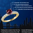 thumbnail image 2 of Gem Stone King 14K Two Tone Gold Red Rhodolite Garnet and Lab Grown Diamond Engagement Ring for Women | 1.65 Cttw | Round 6MM | Gemstone January Birthstone | Size 8, 2 of 6