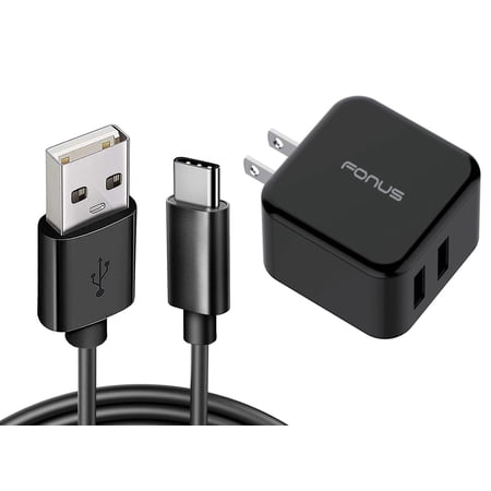 Quick Home Charger 30W for TCL 50 Pro NxtPaper/XE 5G - 6ft USB Cable 2-Port USB Power Cord Travel Wall AC Adapter