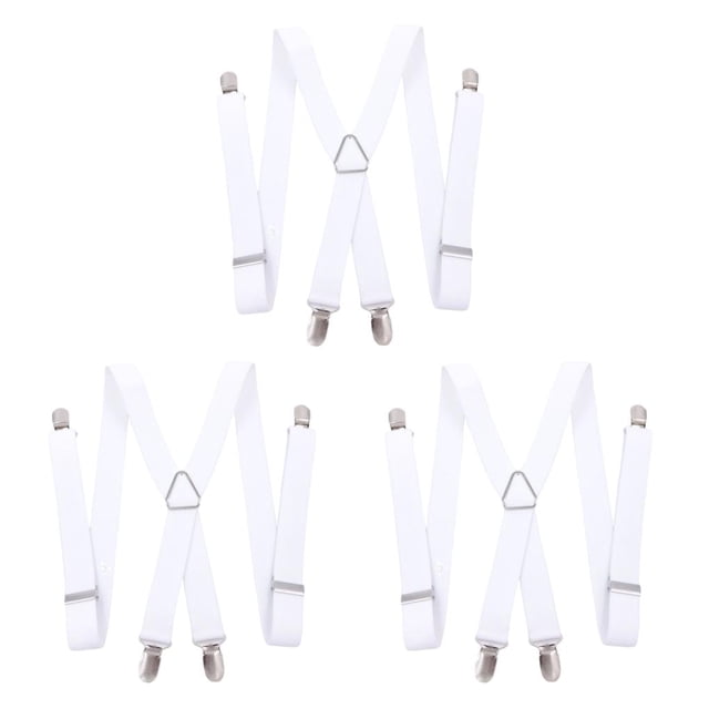 Suspender Pantalones Correa Sonducket con 4 Pinzas Fotografía Casual Adultos Blanco 160-195cm Type1