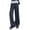 Black, variant on MeetoTime Women's Polka Dot Print Wide Leg Pants Fashionable Elastic Waist Drawstring Pants Casual Lace Trim Trousers