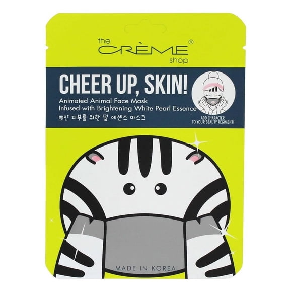 The Crme Shop Korean Skincare Beauty Full Facial Advanced Sheet Daily Natural Essence easy-to-use Soothing - Up, Skin Animal face sheet mask/Animated Korean face sheet mask (Zebra)
