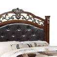 thumbnail image 4 of Benjara Jax California King Bed-Button Tufted Upholstered Headboard-Cherry Brown, 4 of 5