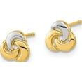 thumbnail image 2 of 14K Yellow & Rhodium Polished White Knot Post Earrings (6.45 X 6.7) Made In Spain ye1938, 2 of 5