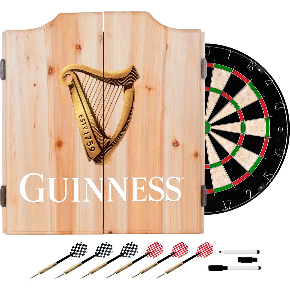 Guinness Dart Set with Darts and Board Harp