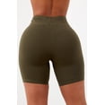 thumbnail image 2 of Solid Color Women Slim Fit High Waist Leggings Shorts, 2 of 4