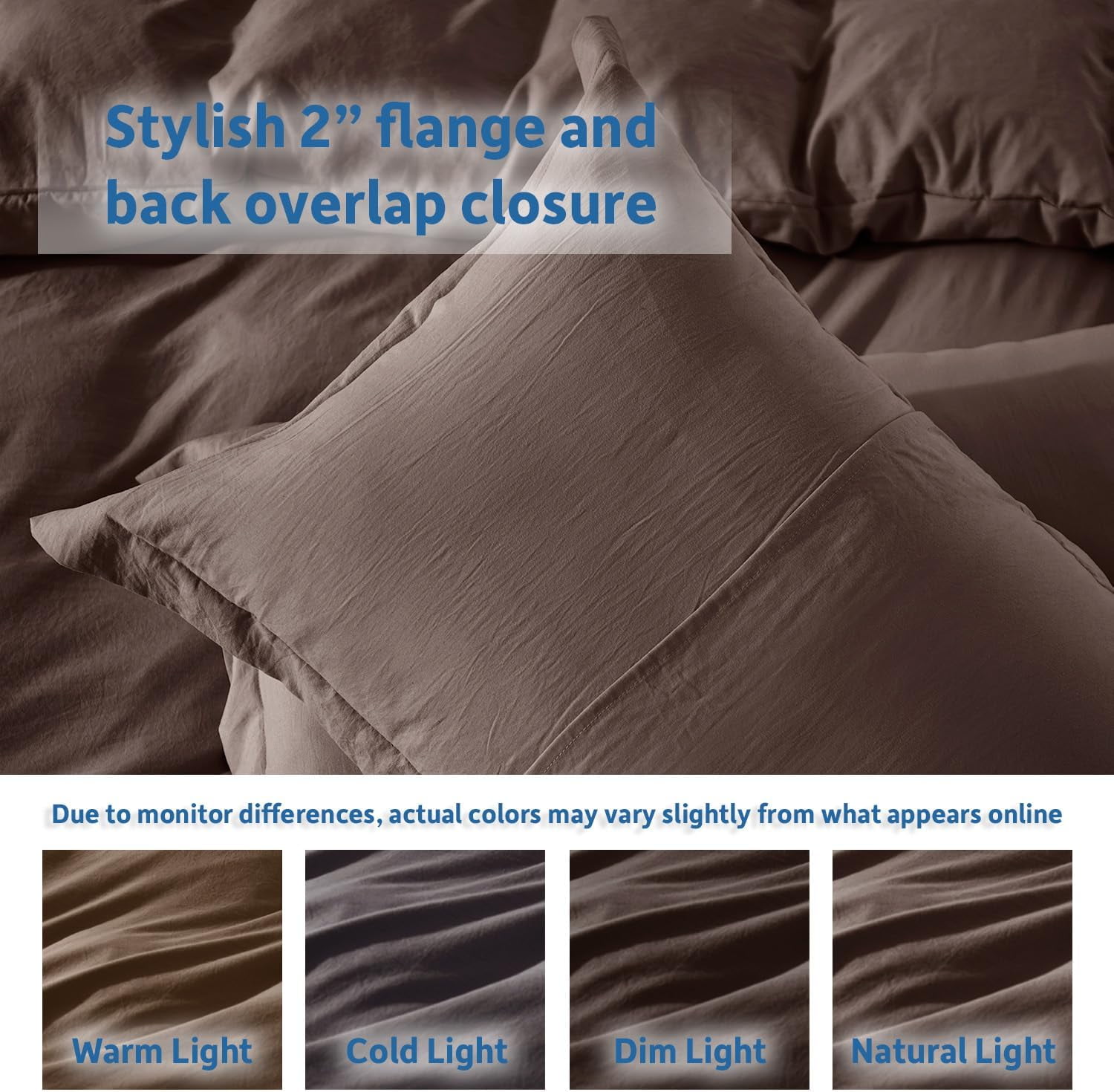 LammaLoe Duvet Cover Twin/Twin XL Size, Soft Prewashed 2-Piece Duvet Cover Bedding Set with 1 Pillow Sham, Chocolate Brown