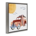 thumbnail image 3 of Stupell Industries Cottage Summer Surf Wagon Gray Floating Frame Canvas Art, 18 x 18, by Carrie Cantwell, 3 of 8