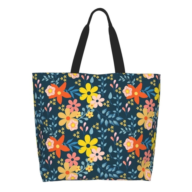 Balery Blue Floral Bolsa Tote Estilo Estético con Cremalleras, Bolsa de Hombro, Bolsa de Compras Grande y Plegable