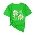 thumbnail image 4 of QUNYINEY Tee Shirts Womens Crew Neck Floral Short Sleeve Casual Tops Loose Pullover Going Out Shirts, 4 of 4