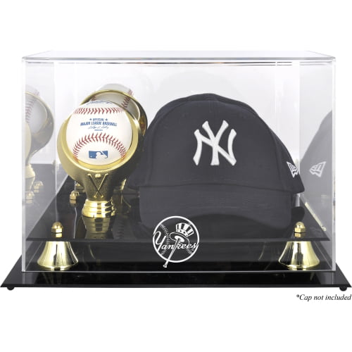 New York Yankees Black Framed Wall Logo Cap Display Case Baseball Hat Logo Display Cases Fanatics Authentic Certified 