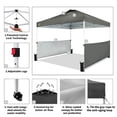 thumbnail image 5 of CROWN SHADES 10x10 Pop up Canopy with 150D Silver Coated Fabric Including 2 Half Sidewalls, Black, 5 of 11