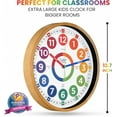 thumbnail image 2 of 14 Inch Silent Analog Learning Clock for Kids - Classroom Wall Decor - Easy  Teaching Tool, 2 of 6