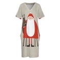 thumbnail image 4 of sus renos / Weihnachtsmann mit Rentier Vestido holgado con bolsillos Vestido de fiesta Vestido de fiesta para mujer Vestido largo de fiesta Vestido de mujer, 4 of 7