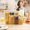 thumbnail image 4 of Contenedores de Alimentos Premium, sin BPA, Apilables, juego de 8 Recipientes Herméticos para Almacenar, Adecuados para Cocina, Refrigerador, Gabinete, 4 of 4