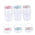 thumbnail image 4 of Raindrops 3Pcs Round Storage Container Plastic Airtight Containers Nordic Pink, 4 of 7