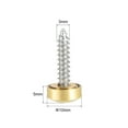 thumbnail image 4 of Uxcell 0.39'' Tapa decorativa de tornillo para espejo, clavo de acero inoxidable tono dorado, 4 piezas, 4 of 5