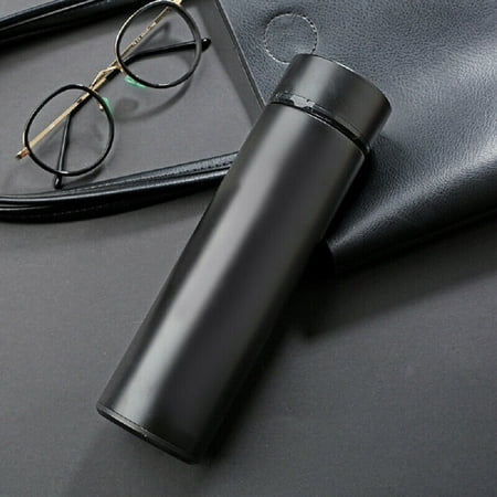 

500 ML Vacuum Sealed Steel Thermos Insulated Coffee Cup Travel Mug LED Display Black Color