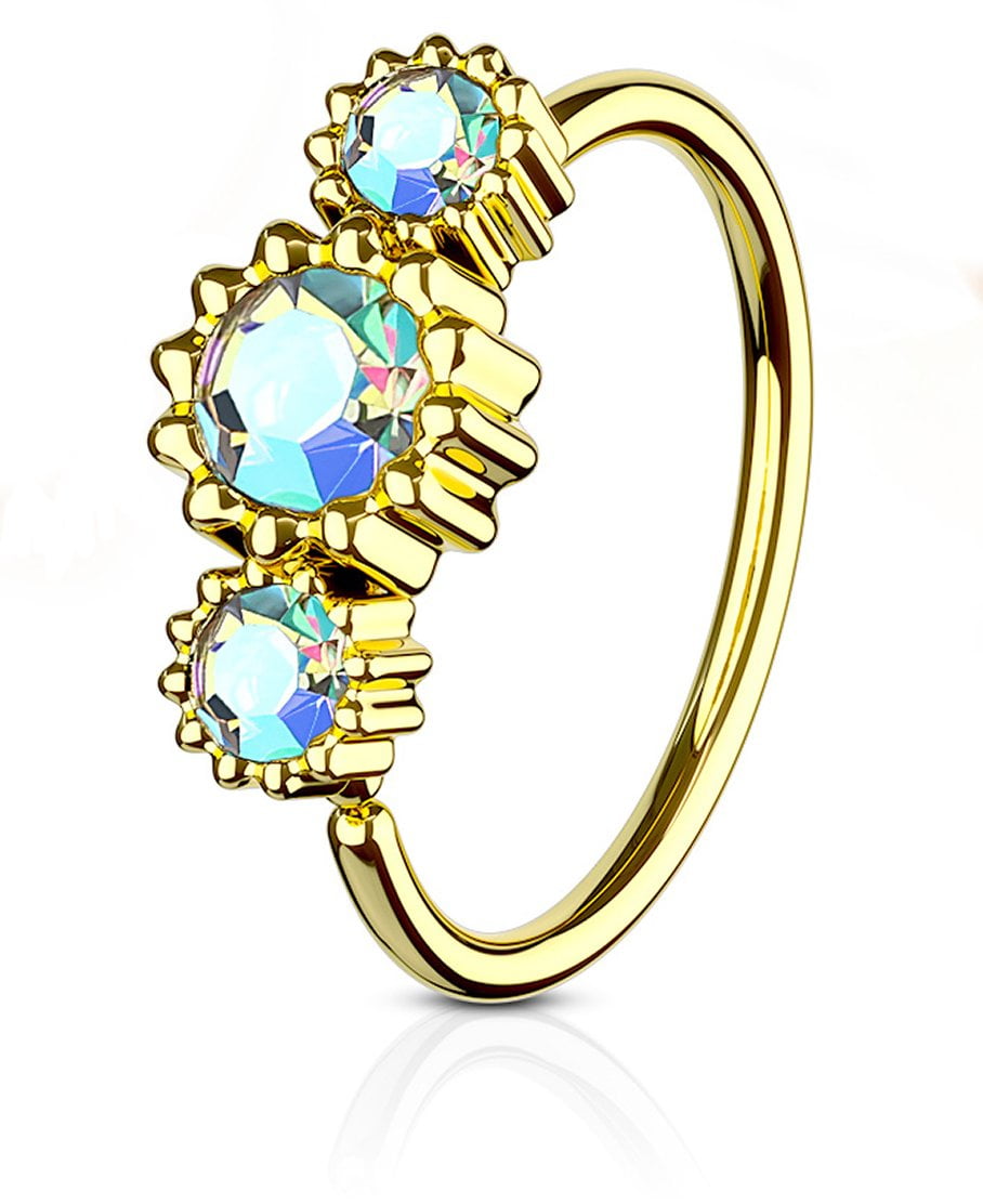 1 Single Dangle Belly Ring 14g 3//8/" Gem Fancy Pave Ribbon Gemstone CZ Navel 819