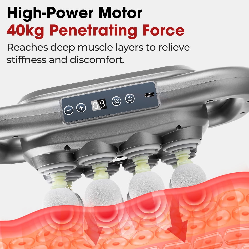 16 Head Massage Gun Deep, 2026 Upgrade 16-Drive Back Muscle Massager with 9 Modes & 9 Intensities, Quiet Powerful Waist Back Massager Set for Shoulders, Legs, Foot, Body Muscle