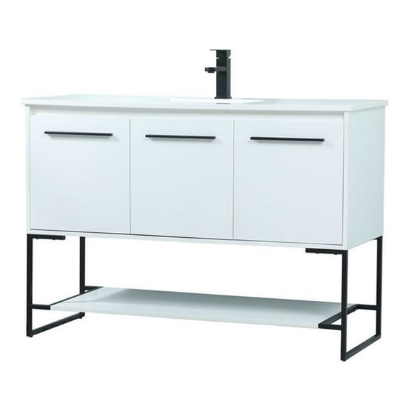 48 inch single bathroom vanity in white