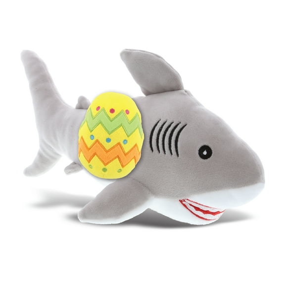 DolliBu Baby Soft Grey Shark with Yellow Easter Egg Plush - Perfect Ocean Stuffed Animals for Easter Basket, Cute Easter Egg Stuffed Animal Spring Toys for Girls, Boy, and Babies - 12 Inches