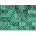 thumbnail image 1 of Ahgly Company Machine Washable Indoor Rectangle Abstract Turquoise Blue Contemporary Area Rugs, 6' x 9', 1 of 4