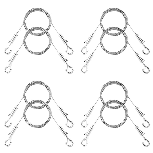 Kit de 8 Cables Ajustables para Colgar Cuadros - Herrajes Resistentes, Cables de Acero Inoxidable de 1 M X 1,5 mm Cuerda para Colgar