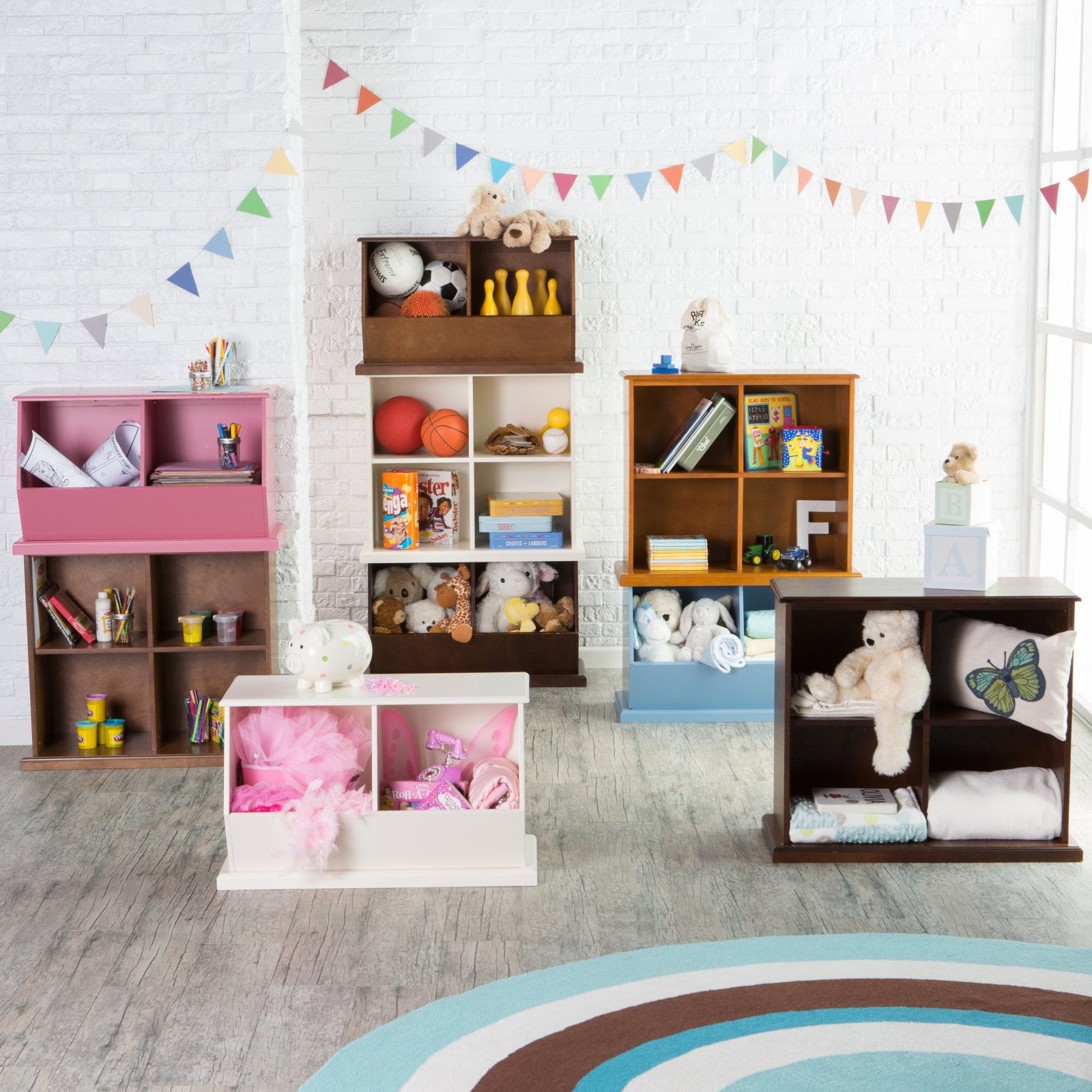 classic playtime hopscotch stackable toy storage