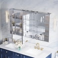 thumbnail image 5 of ANGELES HOME 52 in.×30 in.H Copper-Free Mirror Medicine Cabinet with Beveled Mirror Door and Open Shelf Set, Recessed or Surface Mount, 5 of 14