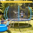 thumbnail image 5 of Mersco 12FT/14FT Trampoline for Kids with Mulifunctional Target Cloth,Outdoor Recreational Trampolines with Enclosure Net, Ladder,Jumping Trampoline SPACE for Kid Birthday and Festival Gift,Blue, 5 of 11
