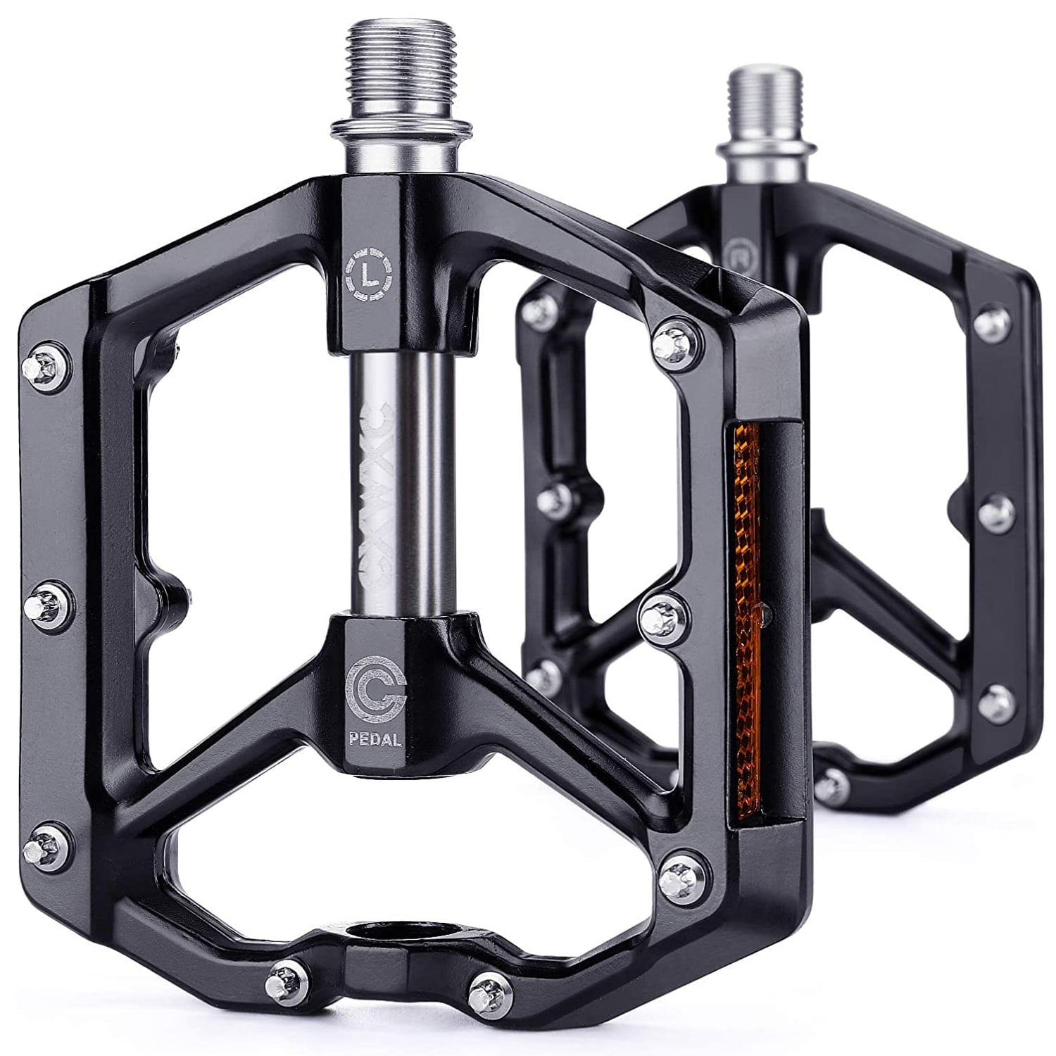 HOTOP Bicycle Pedals Aluminum Alloy Non-Slip Bicycle Pedals Bicycle Platform Pedals Mountain Road Bike Pedals 9/16 Inch Boron Steel Spindle for BMX/MTB