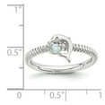 thumbnail image 4 of Sterling Silver Stackable Expressions Aquamarine & Diamond Dolphin Ring Size 9, 4 of 4