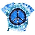 thumbnail image 4 of IDOCLOTHES Womens Hippie T Shirts 60s 70s Tie Dye Hippie T-Shirts Peace Love Tshirts Vintage Graphic Tees for Women Going Out Tops Blue, L, 4 of 4