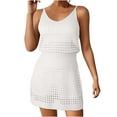 thumbnail image 3 of pstuiky Womens Beach Cover up, Summer Crochet Hollow Out Knit Beach Cover Up Dress for Women Vacation Swimwear Bathing Suit Outfit Cruise Resort Wear Lightweight Long Sleeve White 4, 3 of 7