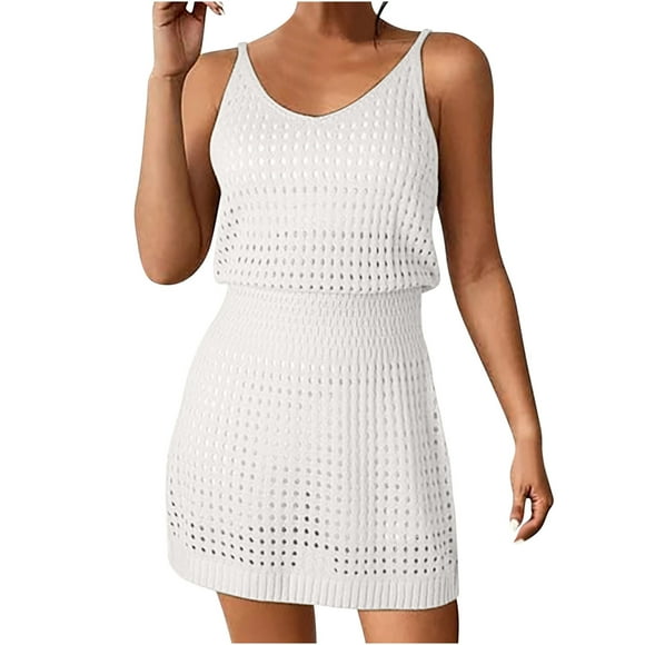 COM1950s Swimsuit for Women,Swimsuit Cover Up,Summer Crochet Hollow Out Knit Beach Bathing Suit Swim Cover Ups Outfits Vacation Dresses for Women,Beach Cover Up,Beach Cover Up,Women's Summer Clothes