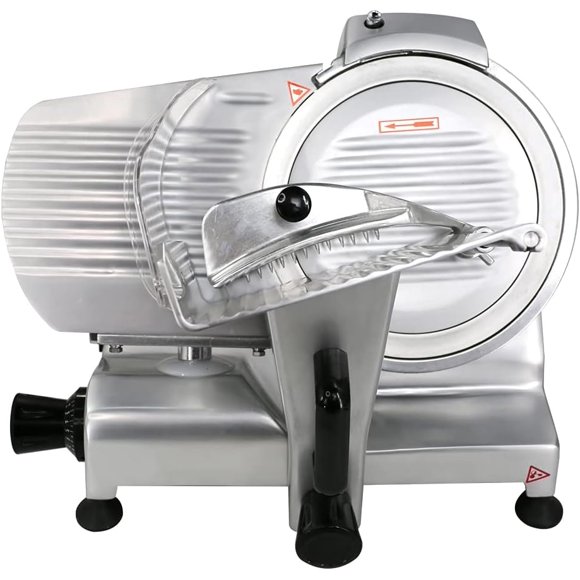 Hakka Trancheuse à Viande Commerciale, Trancheuse à Viande Électrique avec Lame en Acier Inoxydable de 10 Pouces, Trancheuse Semi-Automatique pour Viande Surgelée, Trancheuse à Jambon, Trancheuse de Charcuterie, Machine Trancheuse pour Aliments pour Supermarché/hôtel/restaurant/maison
