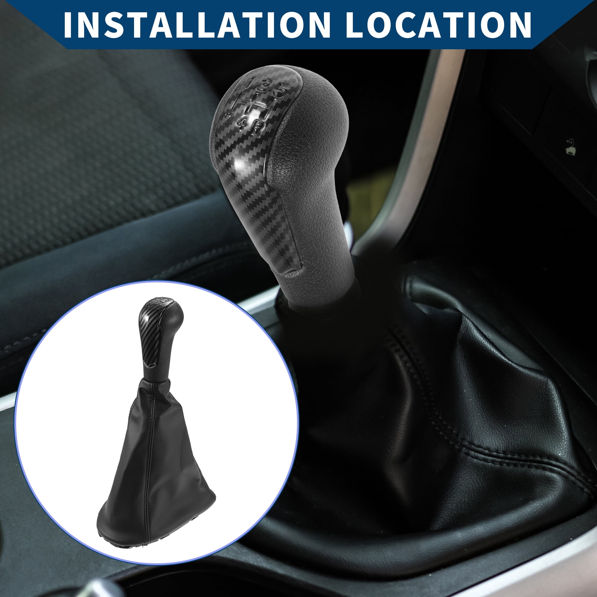 Unique Bargains Gear Shift Knob with Dust Cover 5 Speed Manual Stick Shifter Knob  for Chevrolet Spark 2011-2016 Plastic