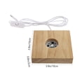 thumbnail image 3 of 1Set LED Glowing Bases Decorative Lamp Bases Crystal Ball Stands Wood Color, 3 of 5